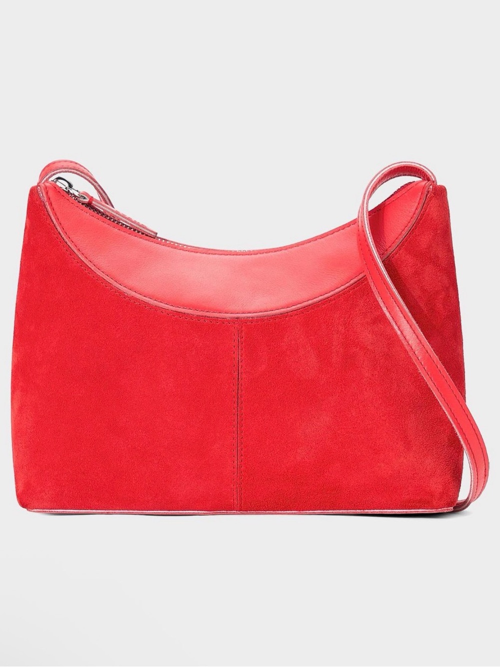 Staud Rowey Red Suede Handbag NWT